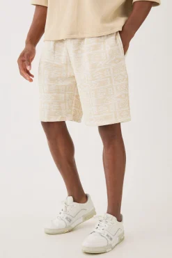 boohooMAN Relaxed Fit Mid Length Jacquard Short | UK| Shorts
