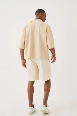 boohooMAN Relaxed Fit Mid Length Jacquard Short | UK| Shorts