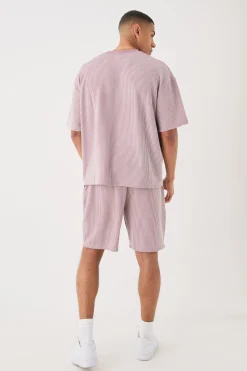 boohooMAN Relaxed Fit Mid Length Stripe Texture Shorts | UK| Shorts