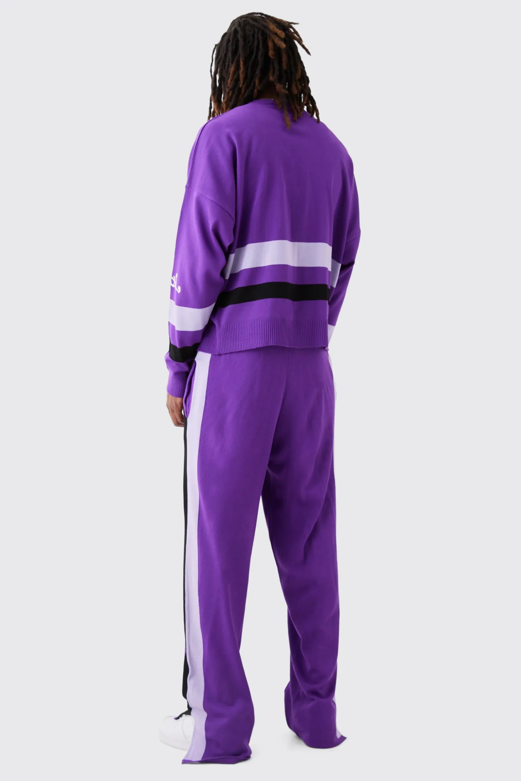 boohooMAN Relaxed Fit Moto Knitted Joggers | UK| Tracksuits