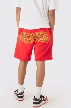 boohooMAN Relaxed Fit Official Graffiti Spray Short | UK| Shorts