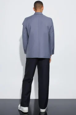 boohooMAN Relaxed Fit Overlay Panel Detail Blazer | UK| Suits & Tailoring