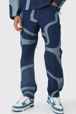 boohooMAN Relaxed Fit Patchwork Applique Jeans | UK| Trousers|Sets & Co-Ords