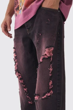 boohooMAN Relaxed Fit Tinted Distressed Jeans | UK| Jeans
