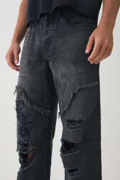 boohooMAN Relaxed Fit Ripped Distressed Carpenter Jeans | UK| Trousers|Jeans