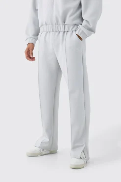 boohooMAN Relaxed Fit Scuba Pintuck Split Hem Jogger | UK| Trousers|Joggers