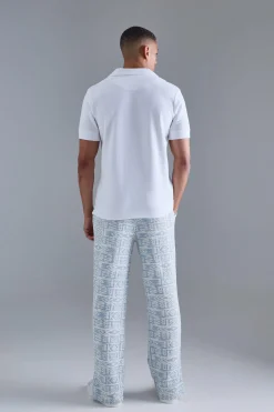 boohooMAN Relaxed Fit Split Hem Jacquard Joggers | UK| Trousers|Joggers