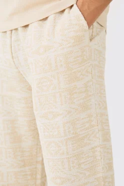 boohooMAN Relaxed Fit Split Hem Jacquard Joggers | UK| Joggers