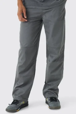 boohooMAN Relaxed Fit Textured Ripstop Trousers | UK| Trousers