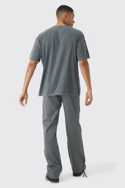 boohooMAN Relaxed Fit Textured Ripstop Trousers | UK| Trousers
