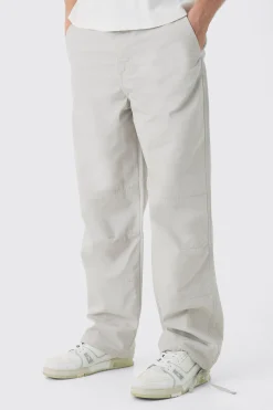 boohooMAN Relaxed Fit Textured Ripstop Trousers | UK| Trousers