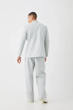 boohooMAN Relaxed Fit Tie Front Linen Blazer In | UK| Suits & Tailoring