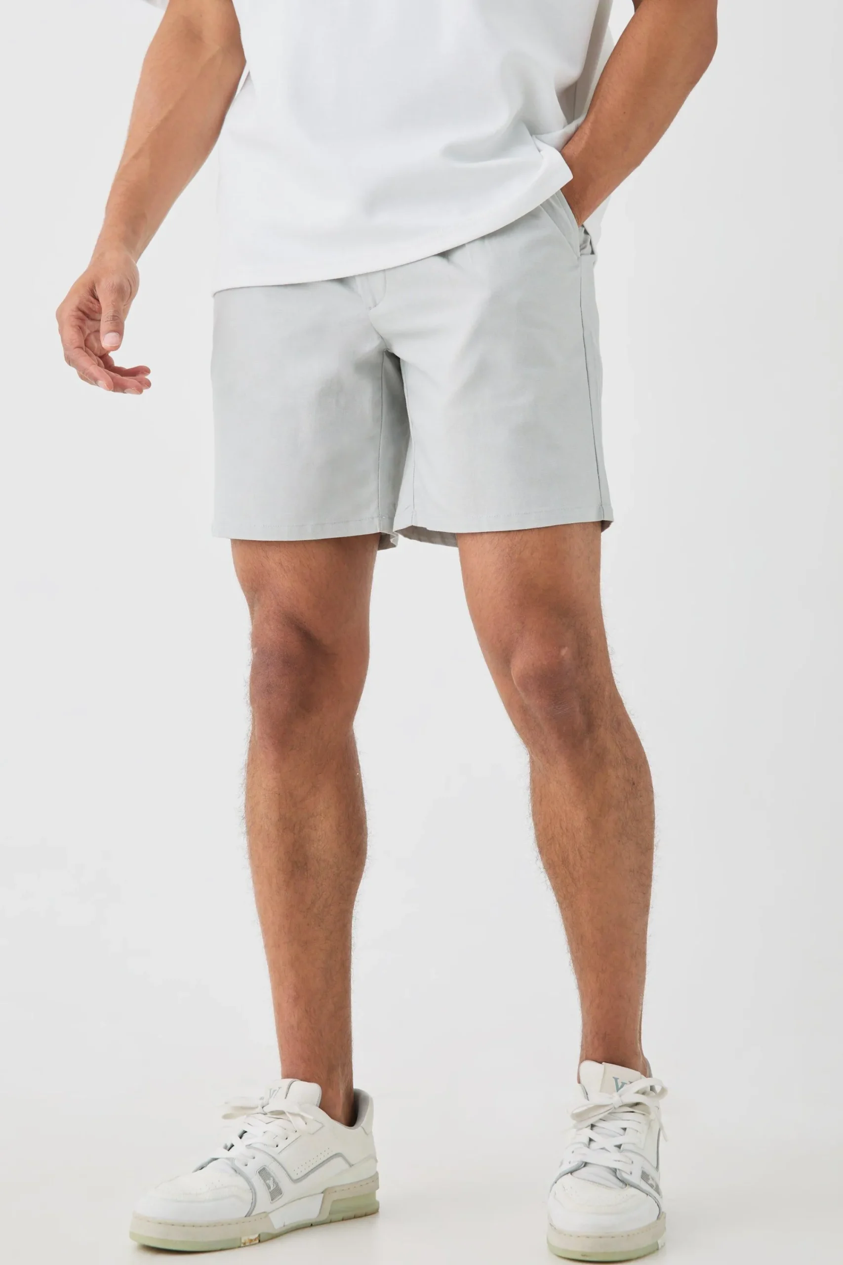 boohooMAN Relaxed Fit Tie Waistband Tailored Linen Shorts In | UK| Suits & Tailoring|Shorts