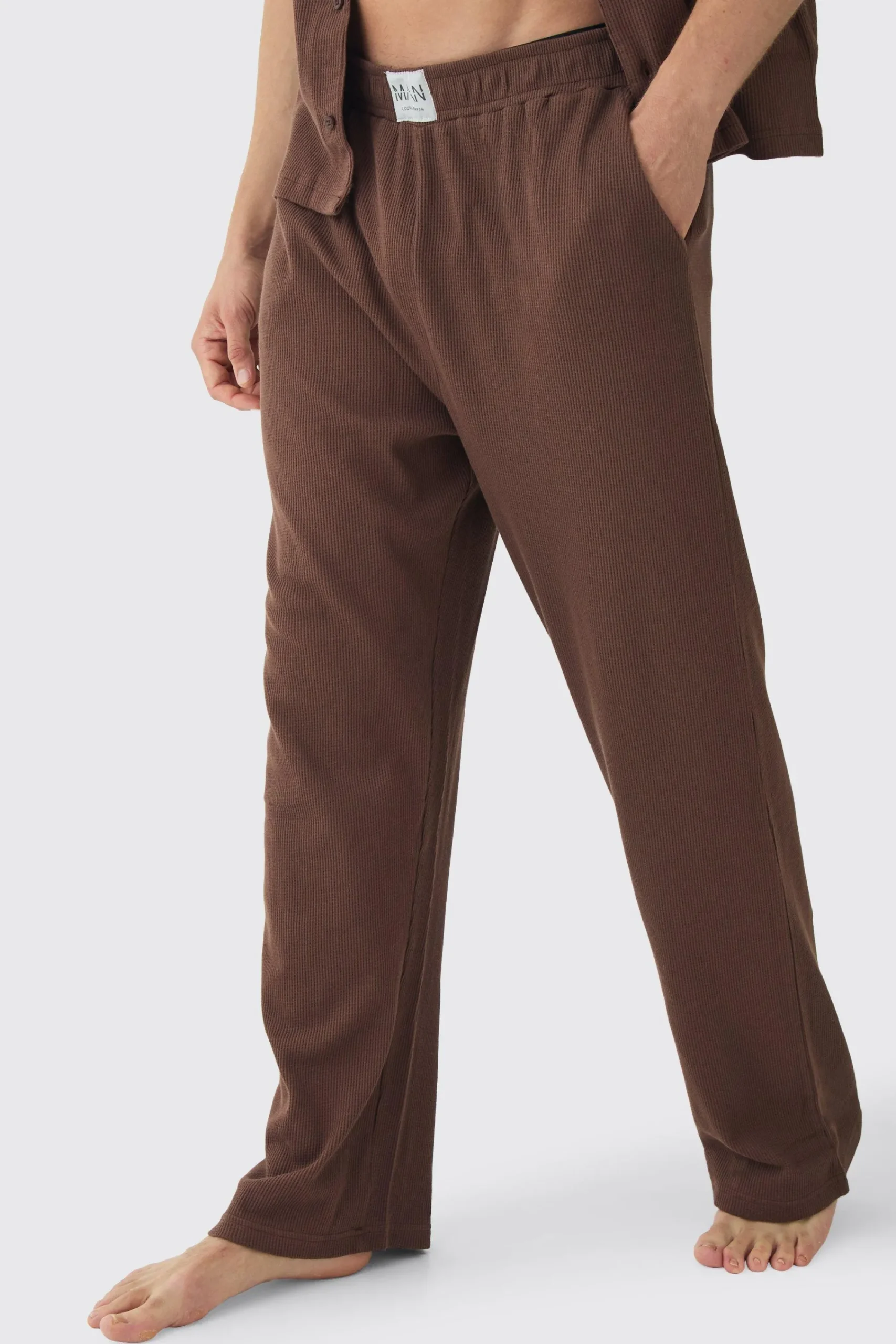 boohooMAN Relaxed Fit Waffle Jersey Bottoms | UK| Loungewear