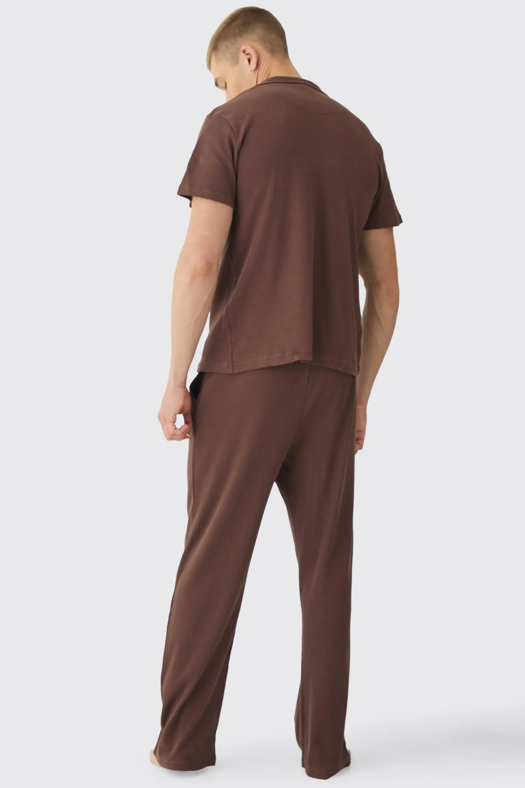 boohooMAN Relaxed Fit Waffle Jersey Bottoms | UK| Loungewear