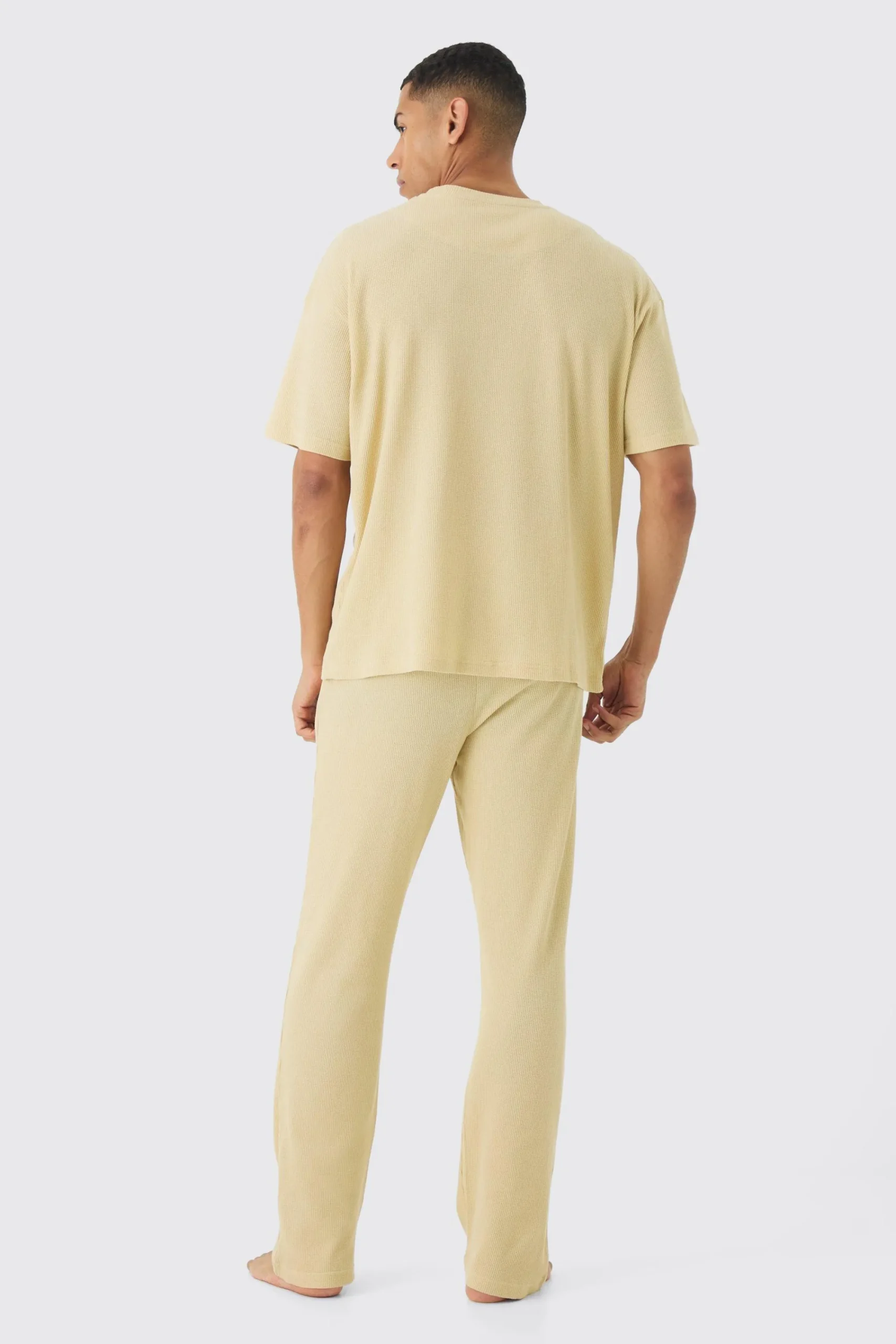 boohooMAN Relaxed Fit Waffle Jersey Bottoms | UK| Loungewear