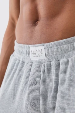 boohooMAN Relaxed Fit Waffle Lounge Bottoms In | UK| Loungewear