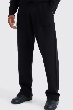 boohooMAN Relaxed Fit Wide Leg Knitted Joggers | UK| Joggers|Tracksuits