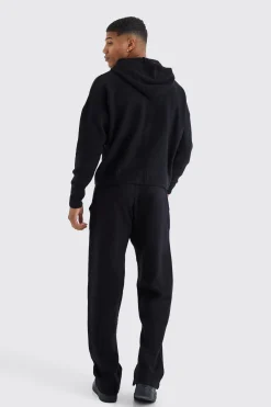 boohooMAN Relaxed Fit Wide Leg Knitted Joggers | UK| Joggers|Tracksuits