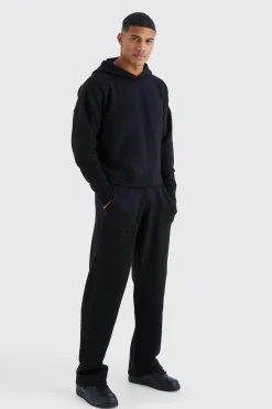 boohooMAN Relaxed Fit Wide Leg Knitted Joggers | UK| Joggers|Tracksuits