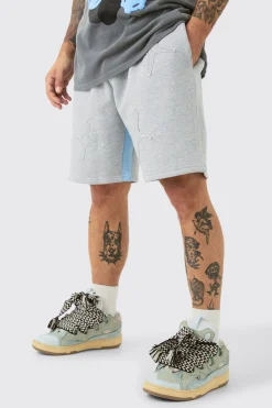 boohooMAN Relaxed Raw Applique Shorts | UK| Shorts