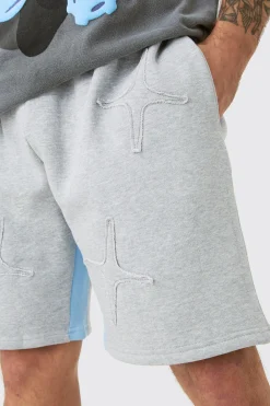 boohooMAN Relaxed Raw Applique Shorts | UK| Shorts