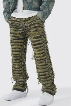 boohooMAN Relaxed Heavily Distressed Camo Trouser | UK| Trousers|Cargos