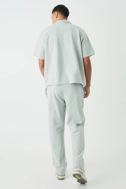 boohooMAN Relaxed Interlock Pintiuck Jogger | UK| Joggers