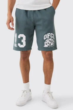 boohooMAN Relaxed Long Length OFCL Racing Acid Wash Shorts | UK| Shorts