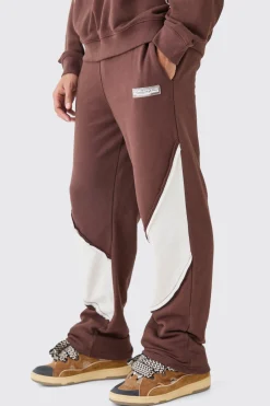 boohooMAN Relaxed Loop Back Raw Hem Panel Jogger | UK| Joggers