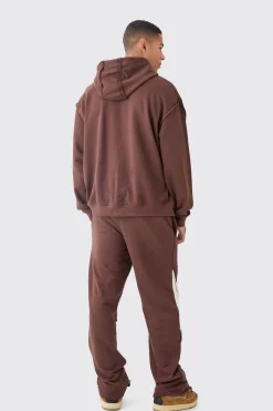 boohooMAN Relaxed Loop Back Raw Hem Panel Jogger | UK| Joggers