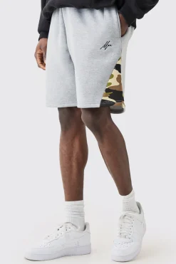 boohooMAN Relaxed Man Camo Gusset Shorts | UK| Shorts