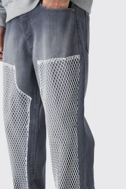 boohooMAN Relaxed Mesh Worker Panel Jeans | UK| Jeans