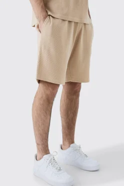 boohooMAN Relaxed Mid Length Waffle Short | UK| Shorts