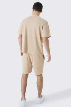 boohooMAN Relaxed Mid Length Waffle Short | UK| Shorts