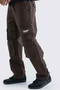 boohooMAN Relaxed Multi Cargo Ripstop Trouser With Tonal Embroidery | UK| Trousers|Cargos
