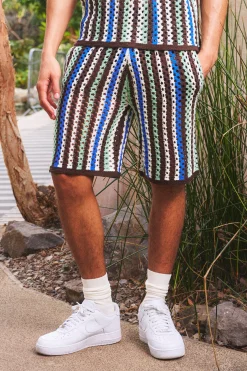 boohooMAN Relaxed Open Stitch Knitted Shorts | UK| Shorts