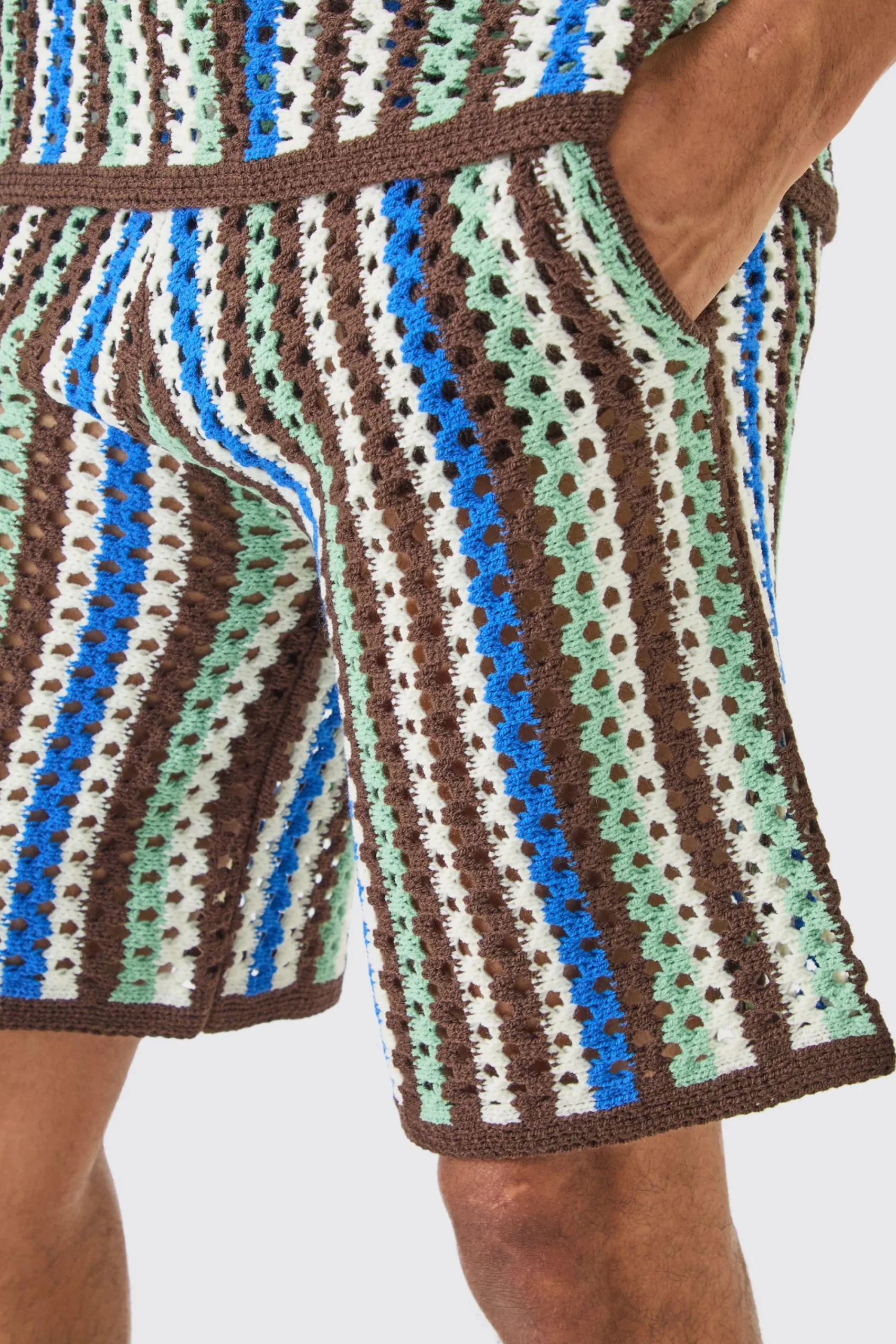 boohooMAN Relaxed Open Stitch Knitted Shorts | UK| Shorts