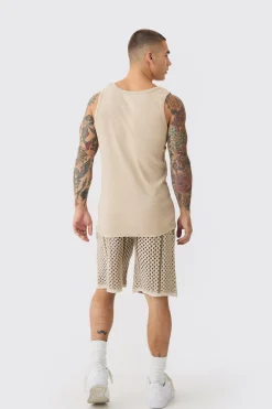 boohooMAN Relaxed Open Stitch Stripe Knitted Shorts | UK| Tracksuits