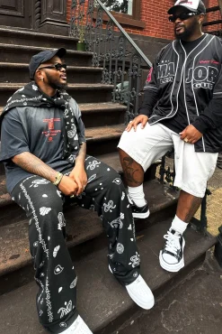 boohooMAN Relaxed Paisley Jacquard Split Hem Jogger | UK| Trousers|Joggers