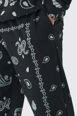 boohooMAN Relaxed Paisley Jacquard Split Hem Jogger | UK| Trousers|Joggers