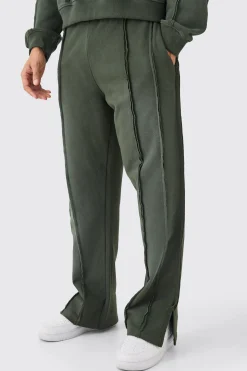 boohooMAN Relaxed Raw Seam Spray Wash Joggers | UK| Trousers|Joggers