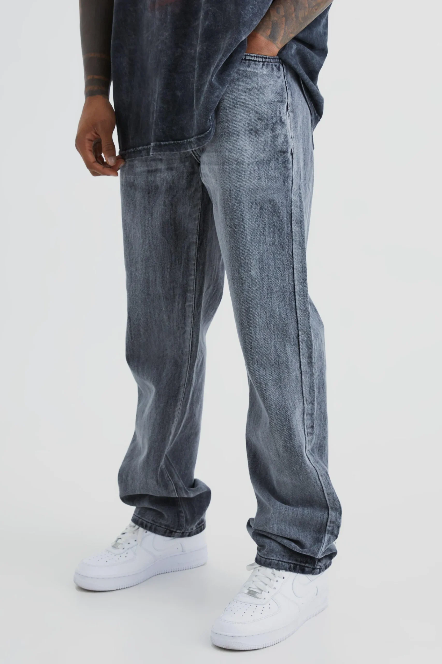 boohooMAN Relaxed Rigid Bleached Jeans | UK| Trousers|Jeans