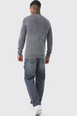 boohooMAN Relaxed Rigid Burnt Out Mesh Jeans | UK| Jeans