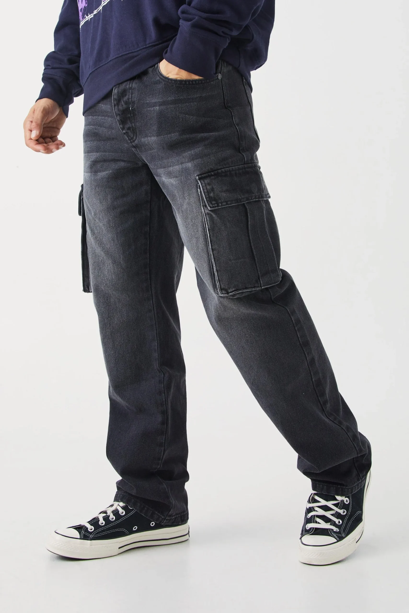 boohooMAN Relaxed Rigid Cargo Jeans | UK| Trousers|Jeans