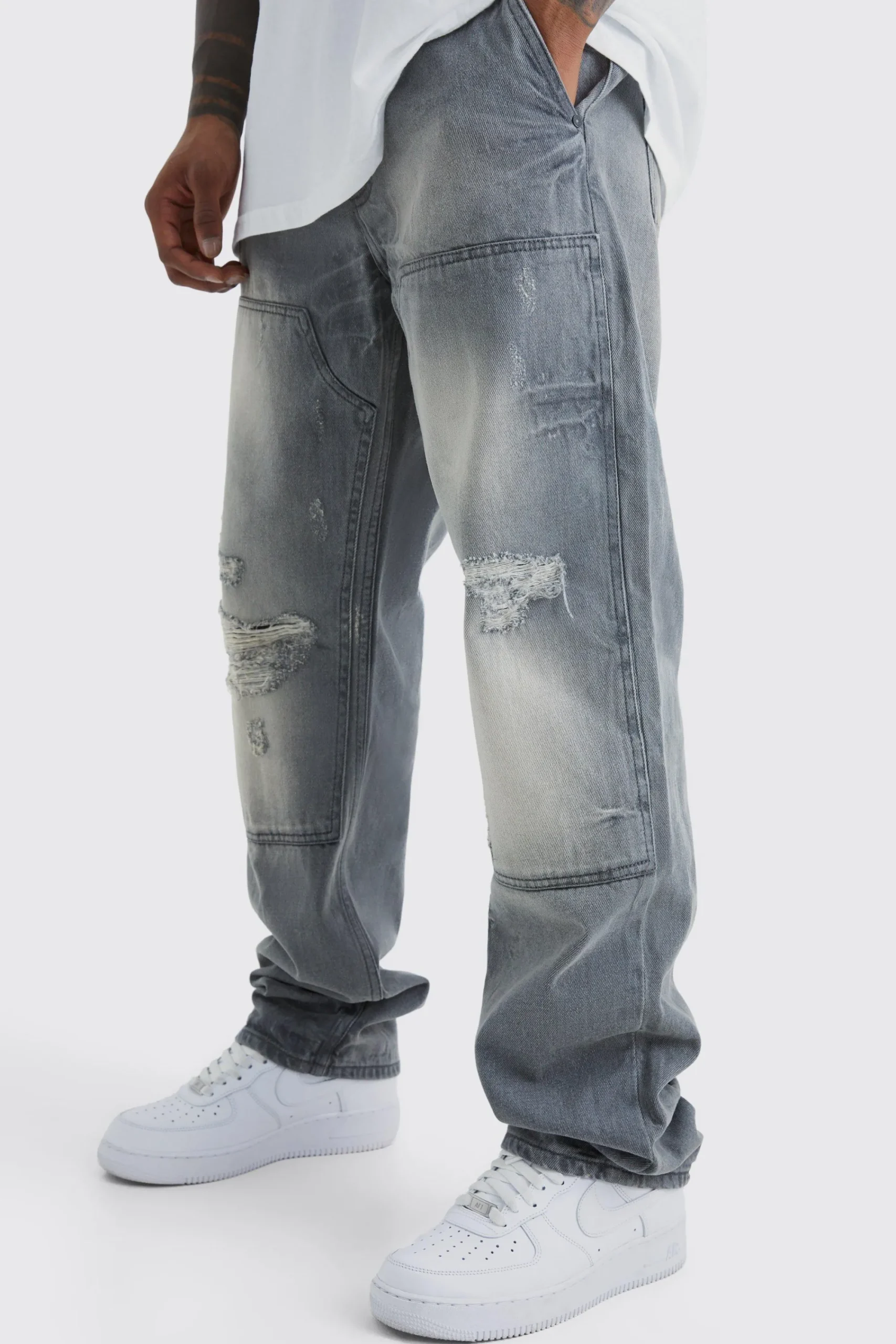 boohooMAN Relaxed Rigid Dirty Wash Carpenter Jeans | UK| Trousers|Jeans