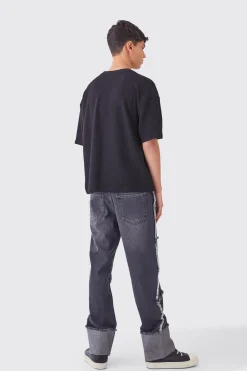 boohooMAN Relaxed Rigid Distressed Seam Denim Jean | UK| Jeans