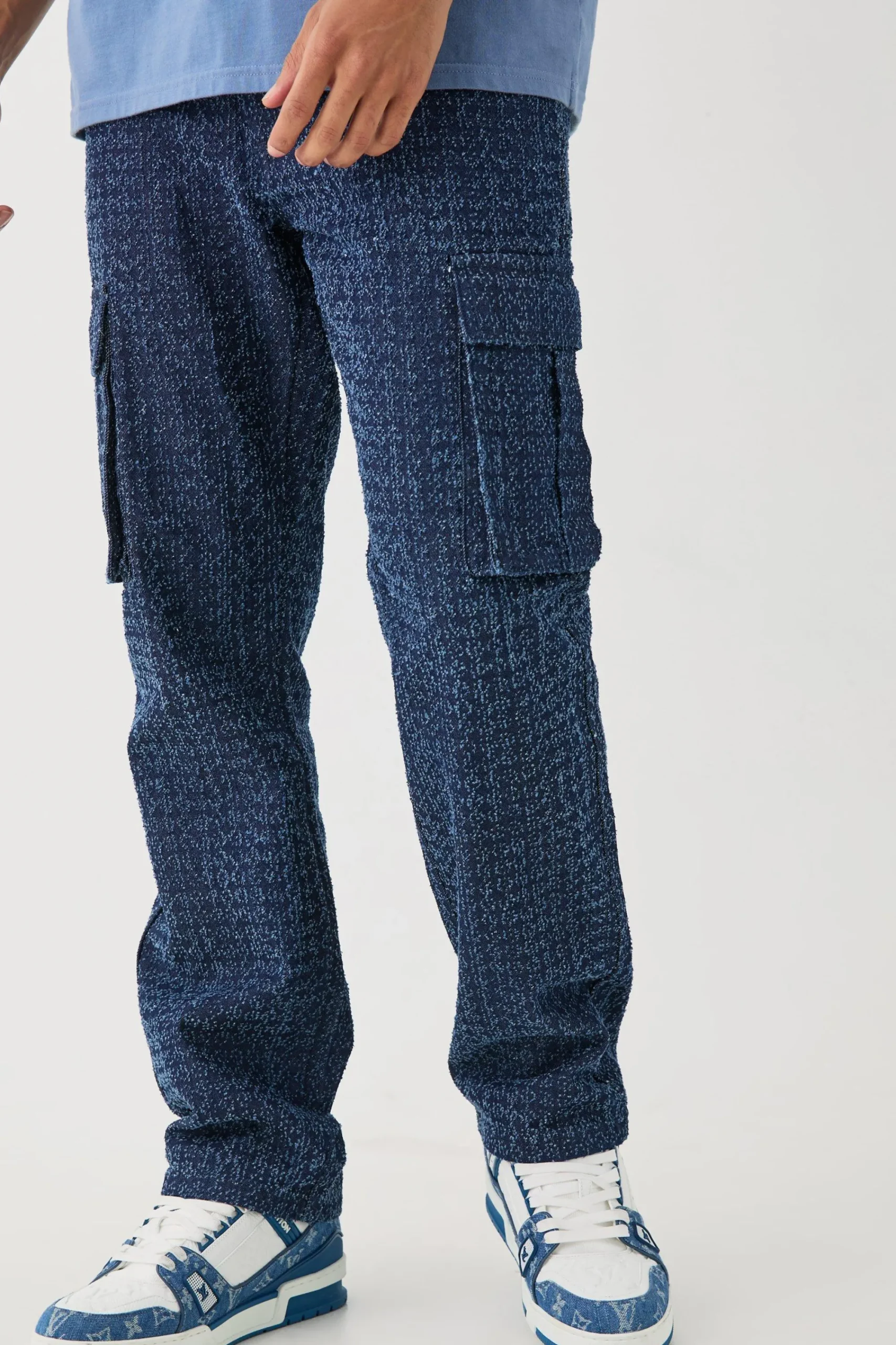 boohooMAN Relaxed Rigid Distressed Cargo Jean | UK| Trousers|Jeans