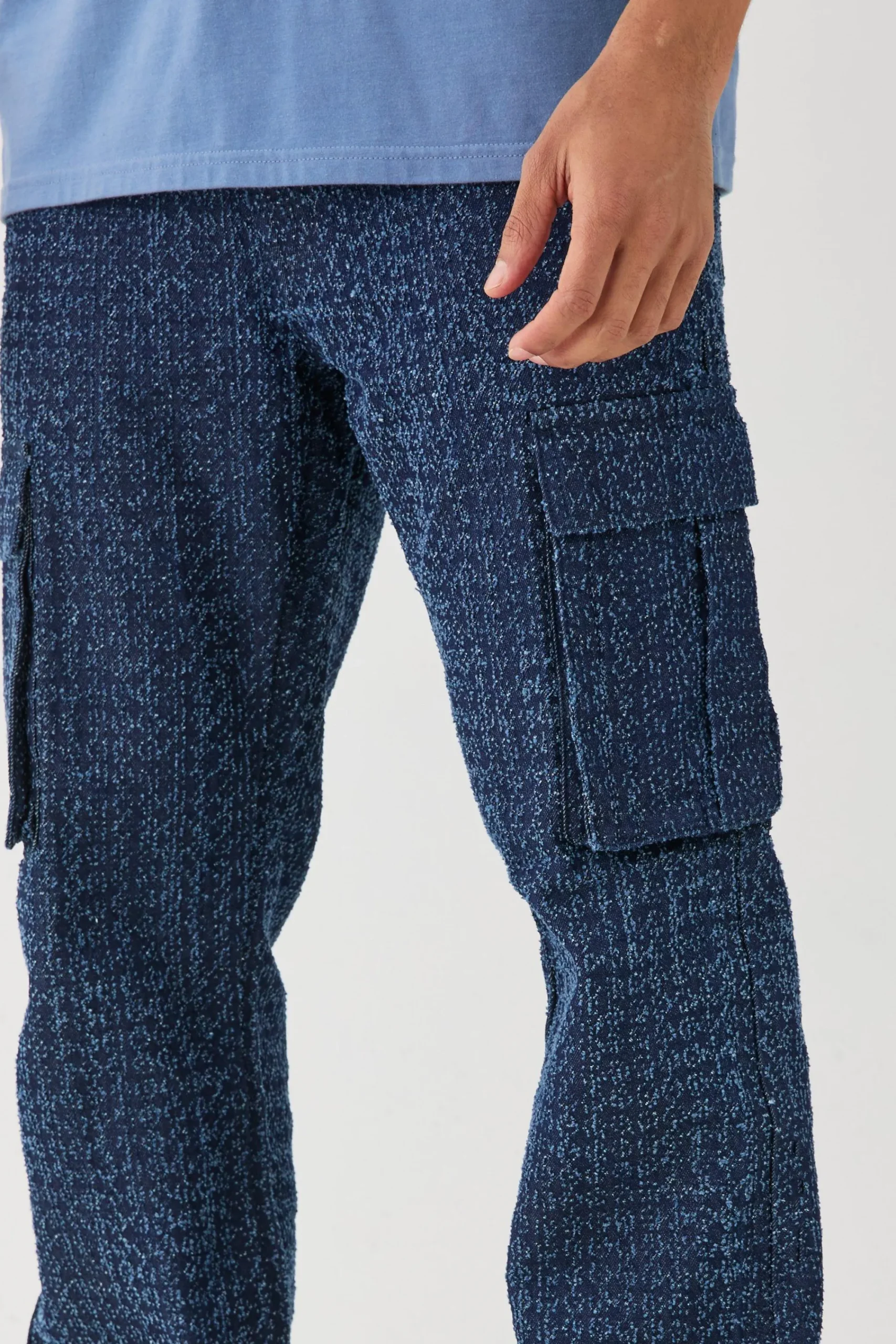 boohooMAN Relaxed Rigid Distressed Cargo Jean | UK| Trousers|Jeans