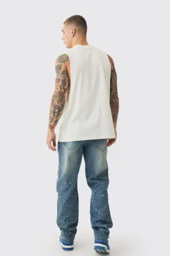 boohooMAN Relaxed Rigid Distressed Knee Slit Jeans | UK| Trousers|Jeans